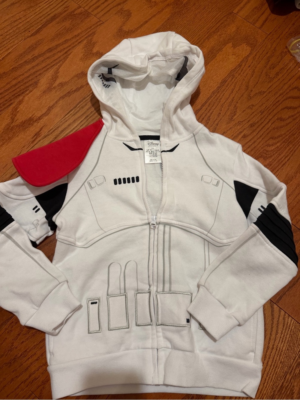 Disney Store Star Wars White Stormtrooper Hooded Zip-Up Sweatshirt for Kids NWT